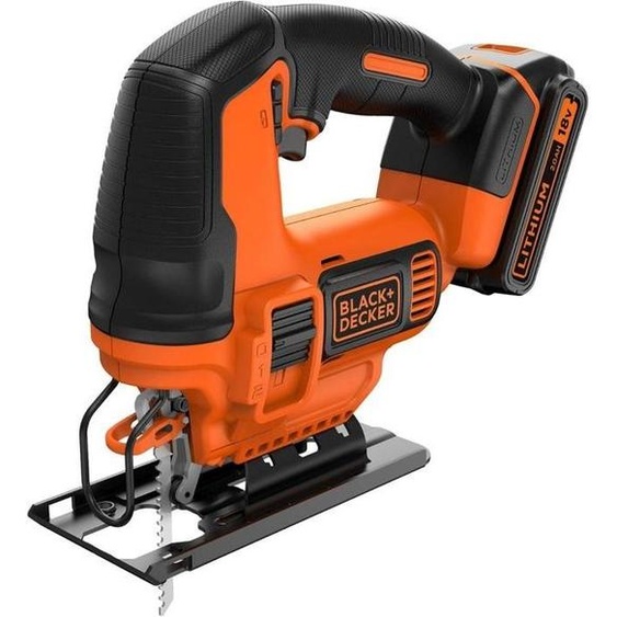 Scie sauteuse pendulaire sans-fil BLACK+DECKER 18V - 1 batterie 2,0 Ah - 1 lame bois - 1 chargeur