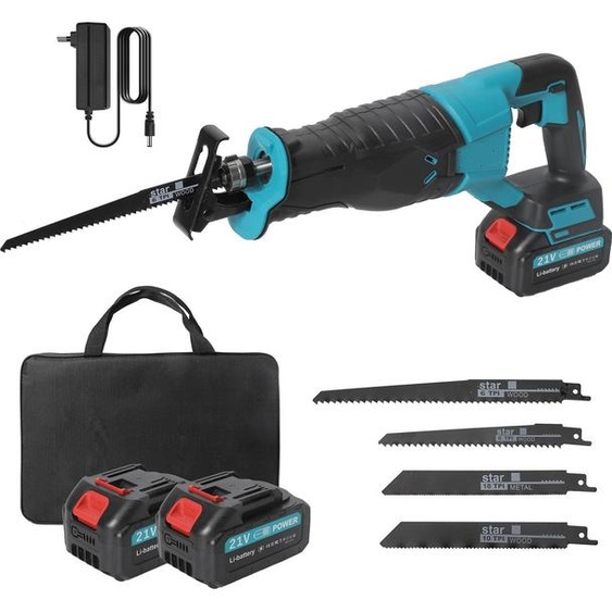 Scie sauteuse sans fil - 18V - 10 000 oscillations par minute - Pour bois et métal - Livrée avec 2 batteries