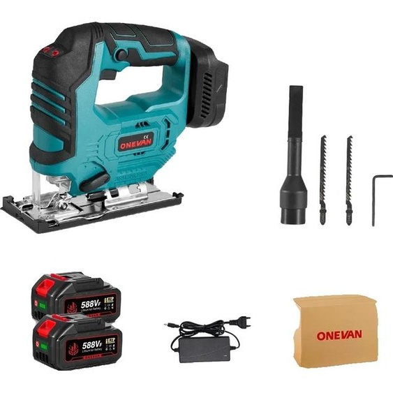 Scie sauteuse sans fil sans balais, 3500 tr/min, puissance 1000 W, 2 batteries EU-Stecker