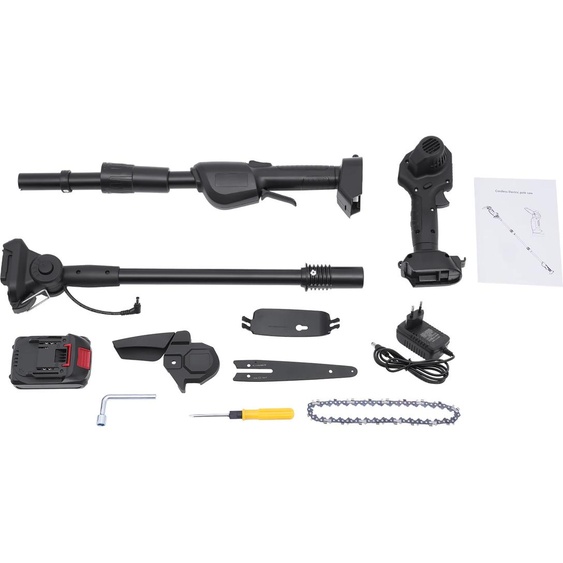 scie télescopique sans fil 2 en 1, haute efficacité, angle réglable, noir