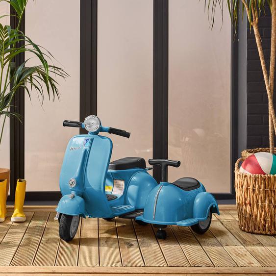 Scooter Électrique Enfant Vespa 1 Place 6v Avec Porteur Vespa Avec Porteur Bleu