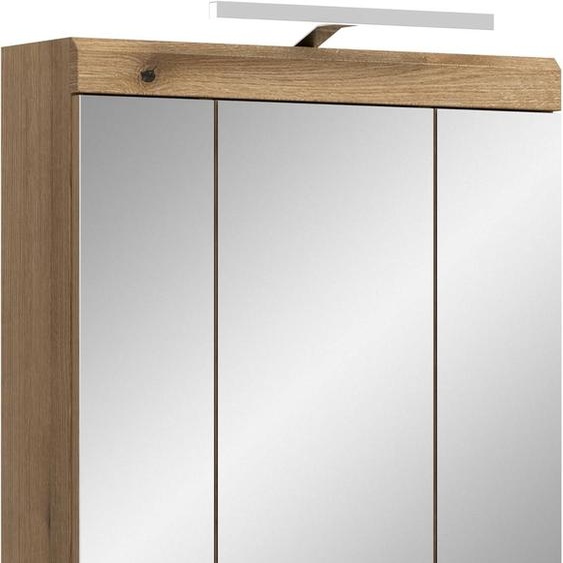 Scout armoir de salle de bain avec miroir avec éclairage 3 portes miroir chêneReproduction.