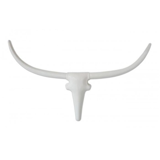 Sculpture moderne laquée tête de zébu - Zebu - Blanc