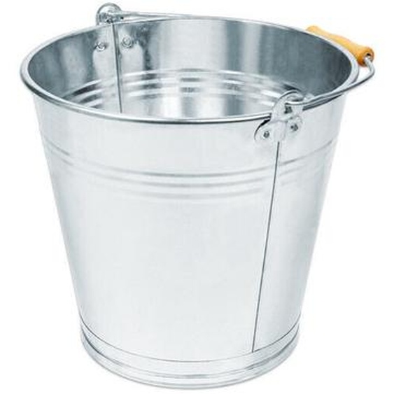 Seau décoratif Seau en zinc Seau en métal Seau en tôle galvanisé Seau à eau Seau avec poignée en bois 5 litres