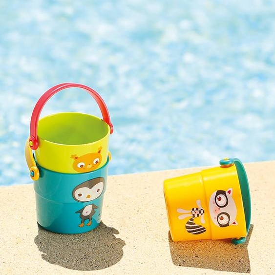 Seaux gigognes de bain multicolore