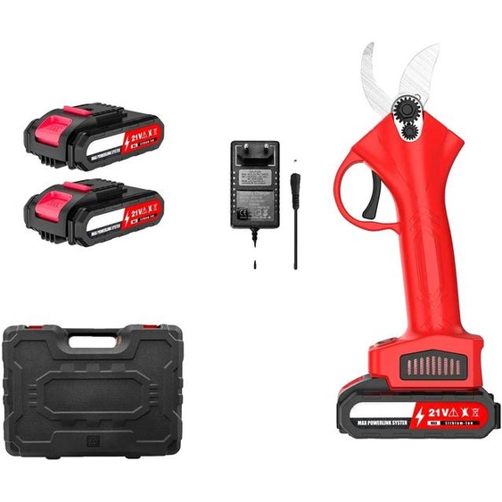 Sécateurs électriques, poignée ergonomique, moteur sans balais, 2 batteries