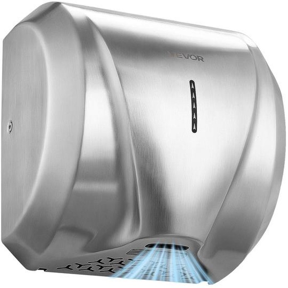 Sèche-mains mural VEVOR, 1800W, électrique, en acier inoxydable, haute vitesse, séchage rapide, filtre HEPA, IPX4, capteur infrarouge, double mode pour les toilettes professionnelles et privées