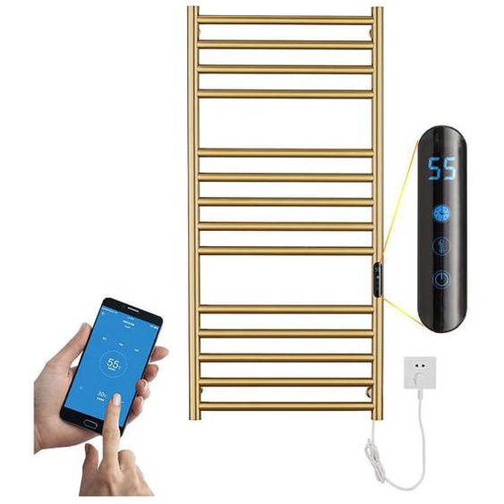 Seche Serviette Electrique Or, 162 w Chauffe-Serviettes 110x52x12 cm Porte-Serviettes Chauffant Électrique Mural Température Constante Intelligente