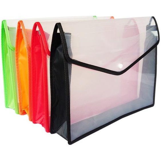 Seco Maxi enveloppe pression extensible transparente - Lot de 4 - Assortis