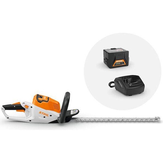 SECTEUR DE HACHES STIHL HSA 50 avec 1x batterie AK 10 et chargeur AL 101, taille-haies sur batterie