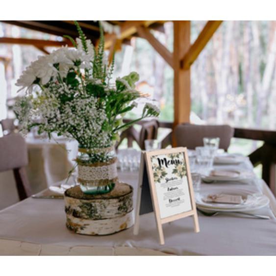 Ardoise de table MINI avec trépied, hêtre