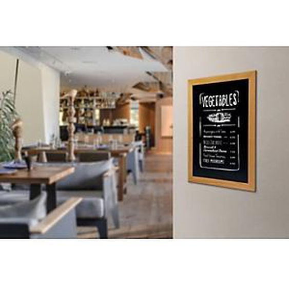SECURIT Ardoise murale UNIVERSAL, avec cadre en bois, teck