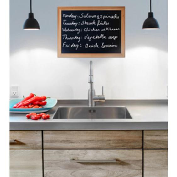 SECURIT Ardoise murale WOODY, avec cadre en bois, teck