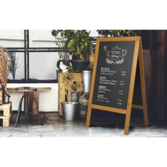 SECURIT Panneau trottoir WOODY, couleur hêtre