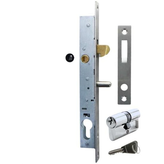 Secury-t - Serrure de portail à crochet à larder avec gâches axe à 13,5 mm + cylindre