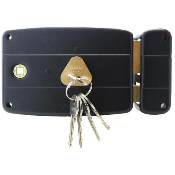 Secury-t - Serrure en applique axe à 60mm horizontale noire ouverture à droite