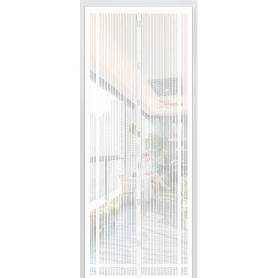 Sekey - Moustiquaire Magnétique pour Porte, Rideau Anti-Insectes Découpable, 230 x 160 cm, Blanc