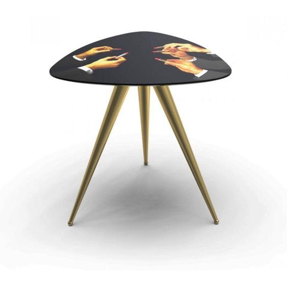 SELETTI Toiletpaper Table dappoint noire en bois