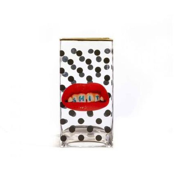 SELETTI Toiletpaper Vase carré Shit Pois 30 cm