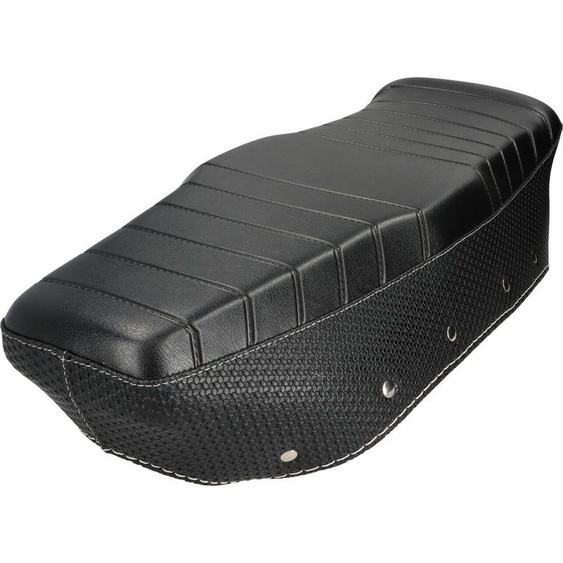 Selle BGM vintage noire à coutures blanches pour Lambretta GP 200 electronic