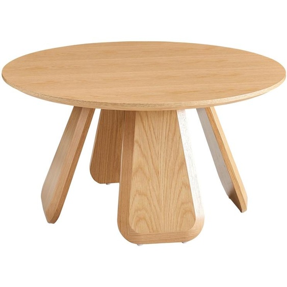 Selsey Affitly - table basse ronde 80 cm, aspect chêne naturel, MDF avec placage en bois véritable