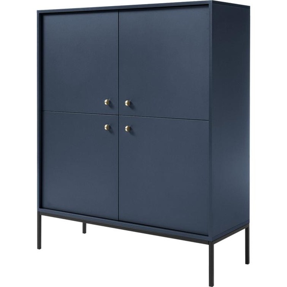 Selsey Highboard Monne Commode haute, Bleu foncé look vintage