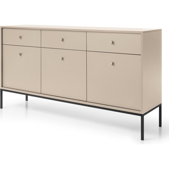 Selsey Sideboard Monne Commode 3 portes avec 3 tiroirs, Beige look vintage