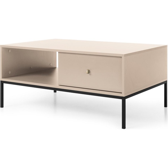 Selsey Table de salon Monne - Table basse rectangulaire avec tiroir, Beige 68x104 cm
