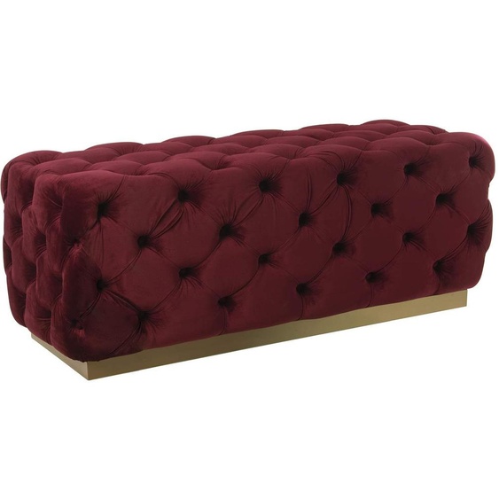 Semelle en bois et en tissu, couleur bordeaux, dimensions : 125 x 45 x 47 cm