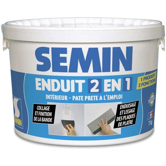 Semin - Enduit 2 en 1 multifonctions joint et lissage de la plaque de pâtre - intérieur - seau de 7 kg