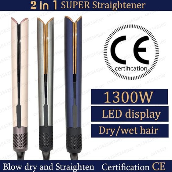 SenCiciMen Lisseur de cheveux professionnel 220V, sèche-cheveux chauffant, fer plat à ions négatifs, lisseur de coiffure durable 2 en 1 avec affichage