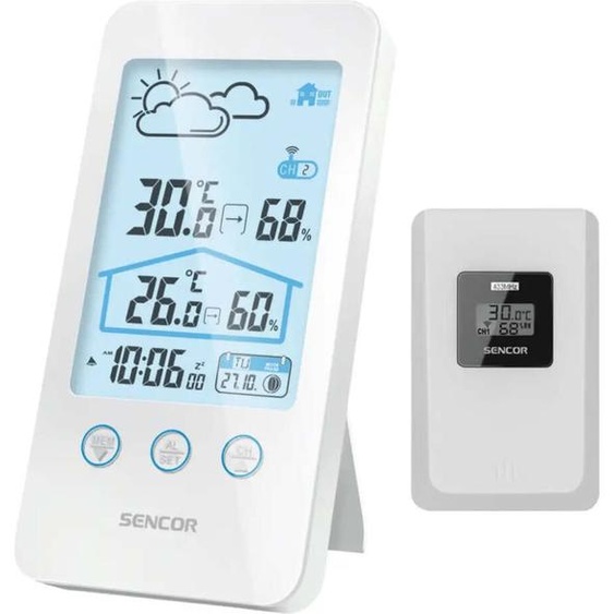 Sencor SWS 3000 W digital weather station White LCD AC/Battery