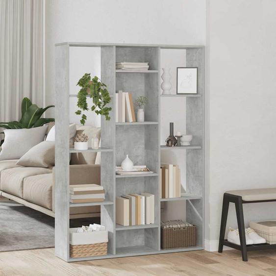 Séparateur de pièce/Bibliothèque Gris béton Bois d’ingénierie