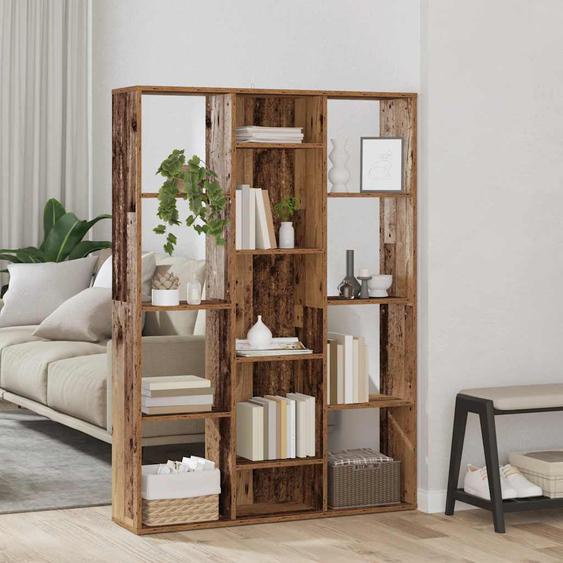 Séparateur de pièce/bibliothèque vieux bois 100x24x140 cm