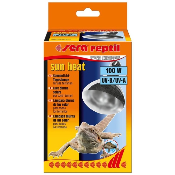 sera reptil sun heat 100 W - Lampe de jour imitant la lumière du soleil pour terrariums, noire