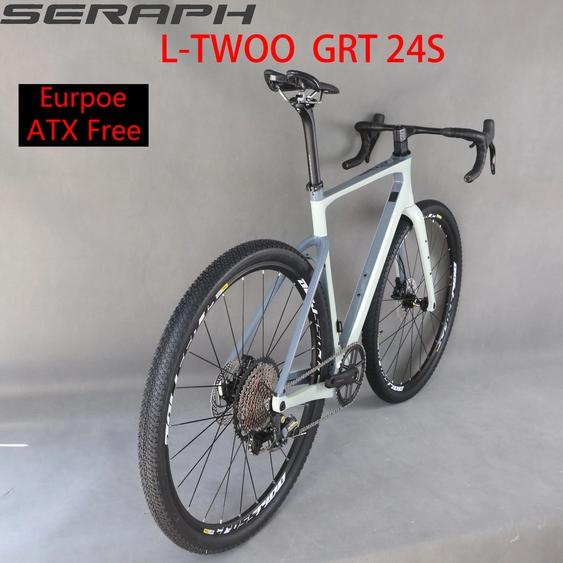 SERAPH-Vélo de gravier en carbone, vélo complet, vélo en carbone, pneus 45C, groupe GRT L-TWOO roues en aluminium, vélos de gravier