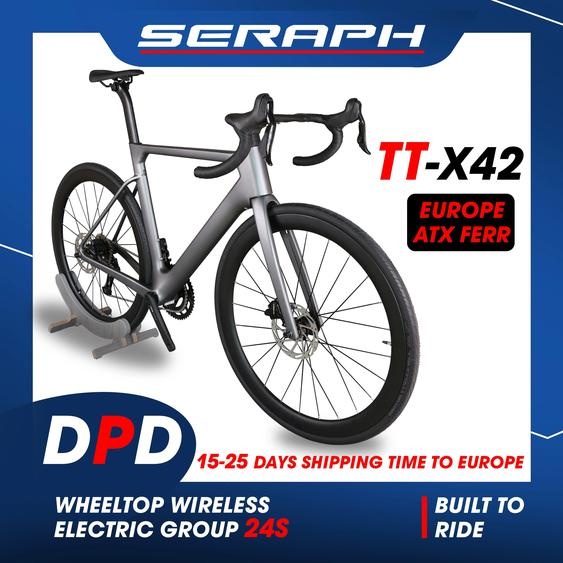 NONE Vélo de route léger de plein carbone de bicyclette TT-X42 de style le plus récent avec des roues électriques sans fil densemble de groupe de WheelTop