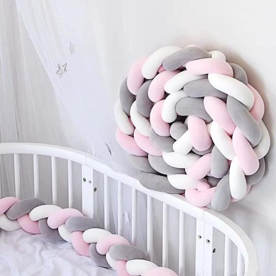 Serpent Tressé de Lit, Coussin Noeud Tressé, Oreiller Dormeur Latéral Tressé, Coussin dallaitement, Protection de Tête, 1m