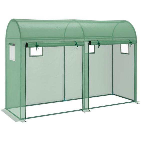 Outsunny - Serre de Jardin serre à tomates dim. 3L x 1l x 2H m 2 portes zippées déroulantes 4 fenêtres enroulables acier pe haute densité 140 g/m²