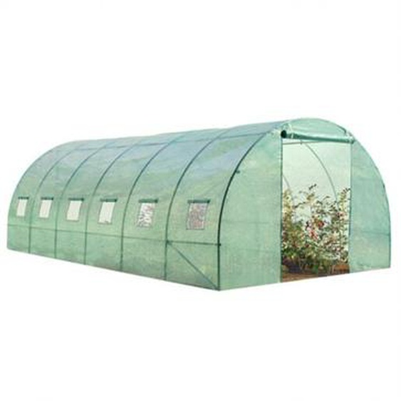 Serre tunnel de jardin 18m² verte gamme maraîchère crimée 6x3m