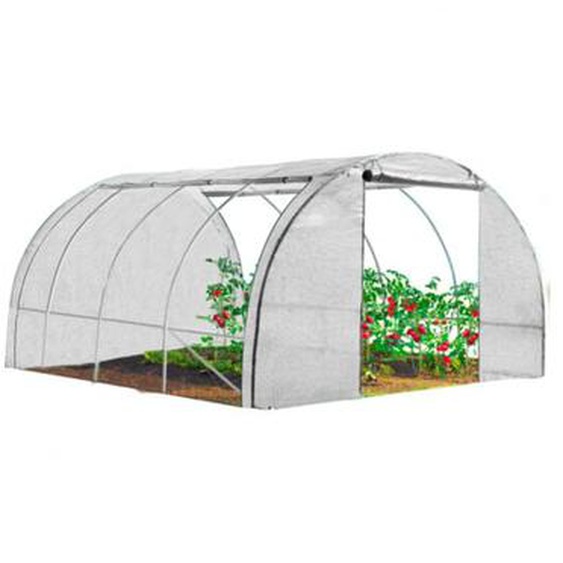Serre tunnel de jardin 4 saisons 12M² blanche gamme maraîchère zebra 4x3M