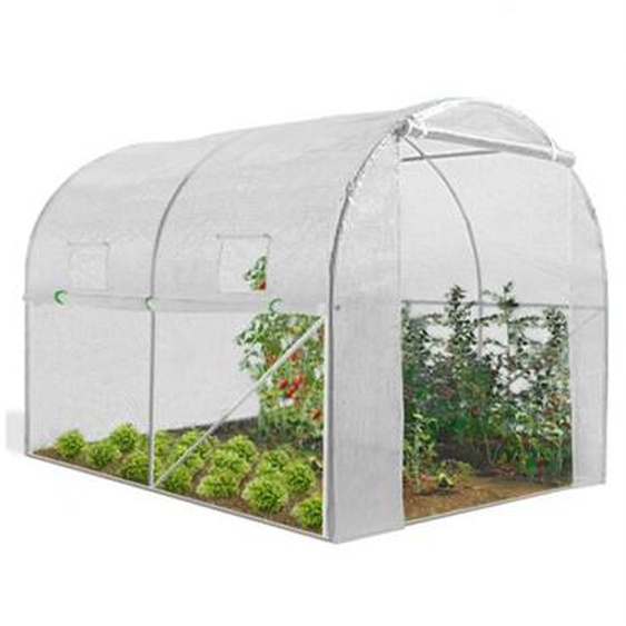 Idmarket - Serre tunnel de jardin 4 saisons 6M² blanche gamme maraîchère roma 2x3M