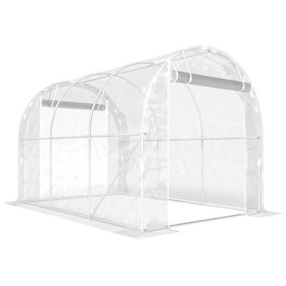 Serre tunnel en plastique 195 x 295 x 195 cm, tunnel accessible avec armature en acier galvanisé et film maillé en PE de 150 g/m², résistant aux UV et aux intempéries