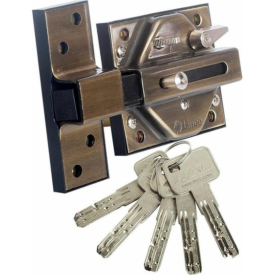 Serrure de sécurité Lince 7930r-97930rbi Bronze