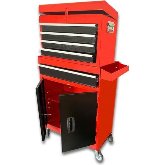 Servante datelier 7 tiroirs en métal, Bac de rangement vide, 103x52x29 cm, Charge max 45 kg