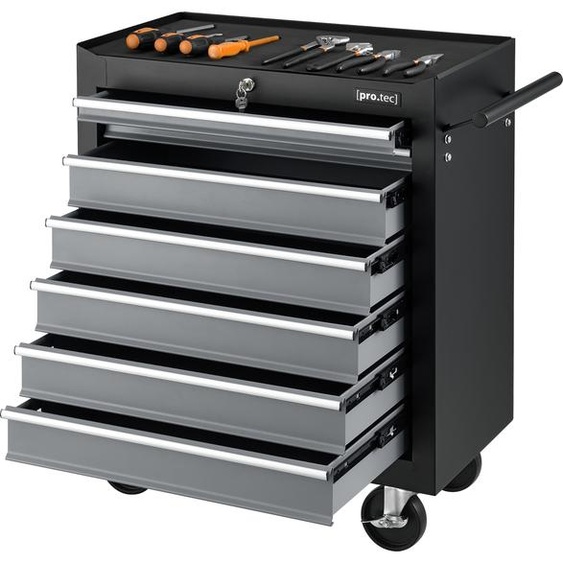 Servante datelier avec 7 tiroirs et 4 roulettes acier noir