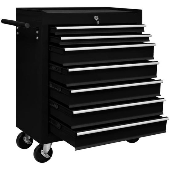 Servante datelier avec 7 tiroirs Noir