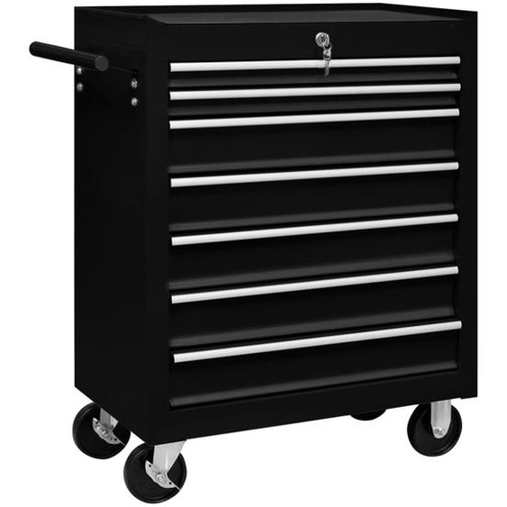 Servante datelier avec 7 tiroirs Noir