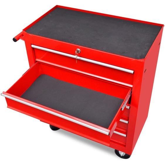 Servante datelier rouge 5 tiroirs