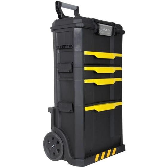 Servante Stanley Modulo 3 en 1 avec boîte Touchlatch à tiroir 55,6L poignée télescopique avec 2 roues